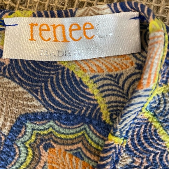 Renee C. Tank Top, Size S, Keyhole Button Neck, Slit Tail, Multicolored - Picture 2 of 6